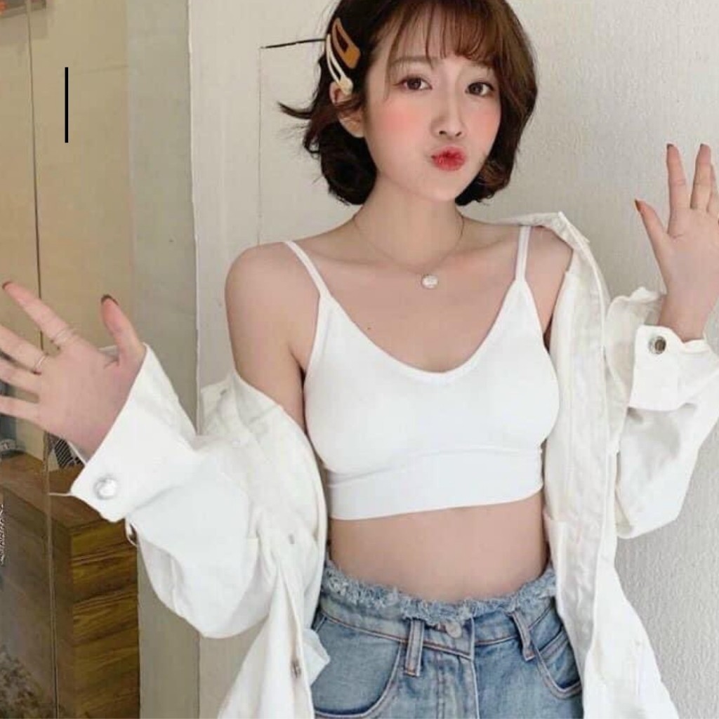 Áo bra nữ 2 dây hở lưng có miếng lót nâng ngực freesize thoải mái | BigBuy360 - bigbuy360.vn