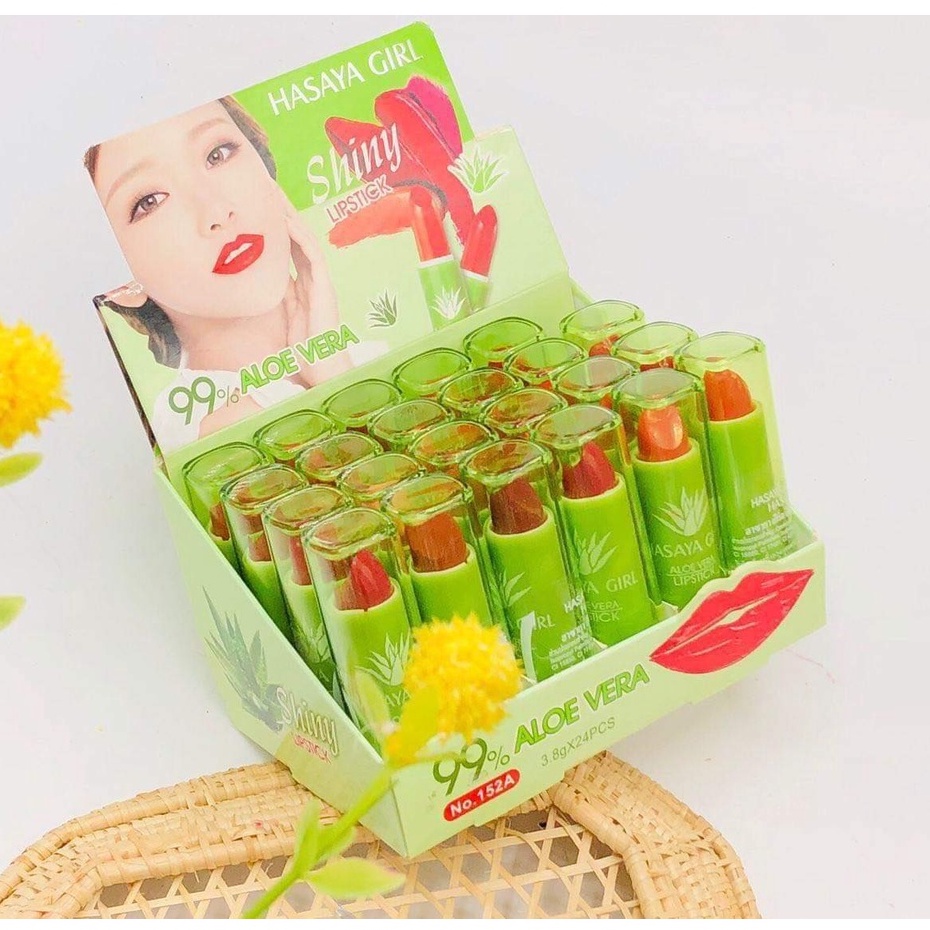 Son Dưỡng Có Màu Chiết Xuất Nha Đam Hasaya Girl - 99% Aloe Vera Shiny Lipstick