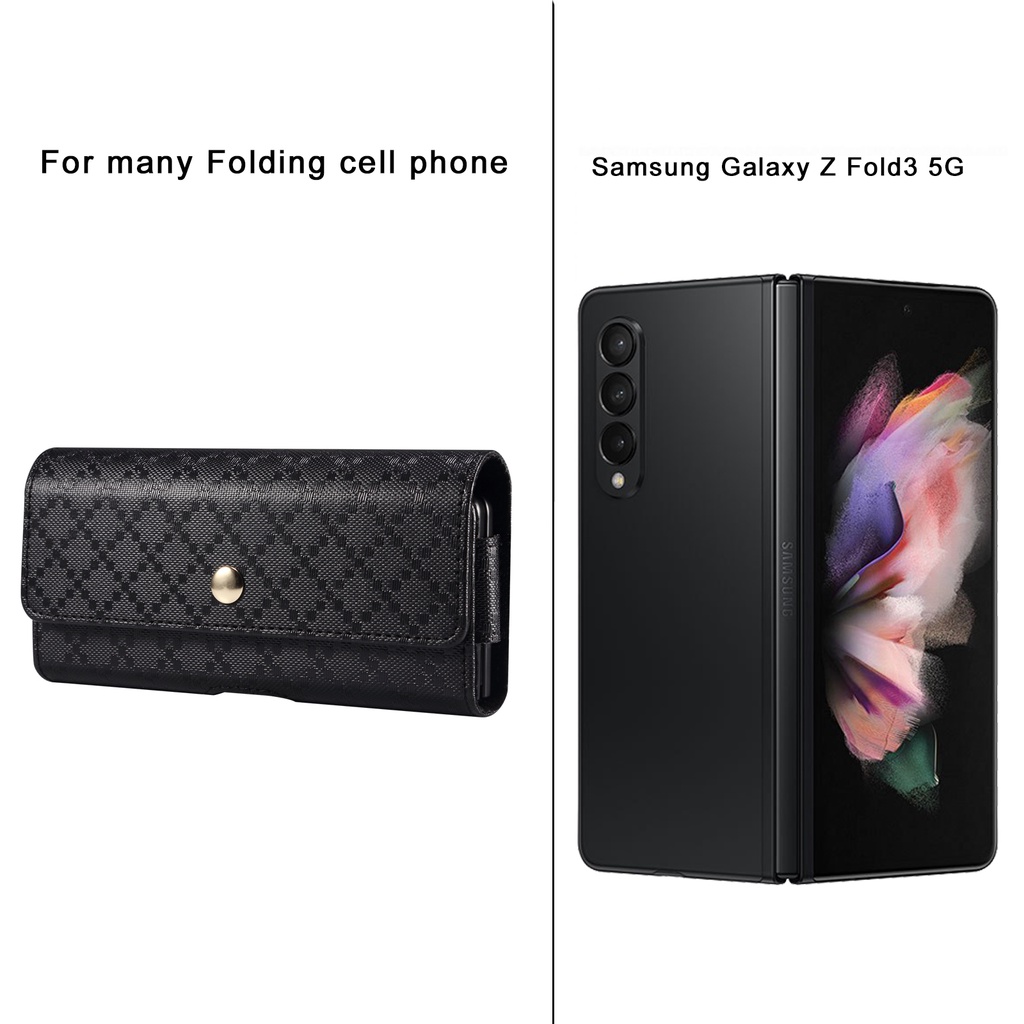 Túi da đựng điện thoại túi đeo thắt lưng nam Cho zfold3/ Huawei matex/ Universal