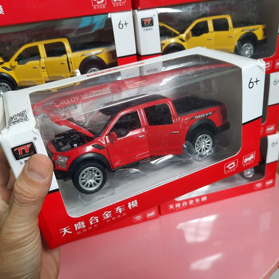 Xe mô hình ô tô bán tải Ford Ranger 1:32 bằng kim loại xe mở được cửa có đèn và âm thanh động cơ