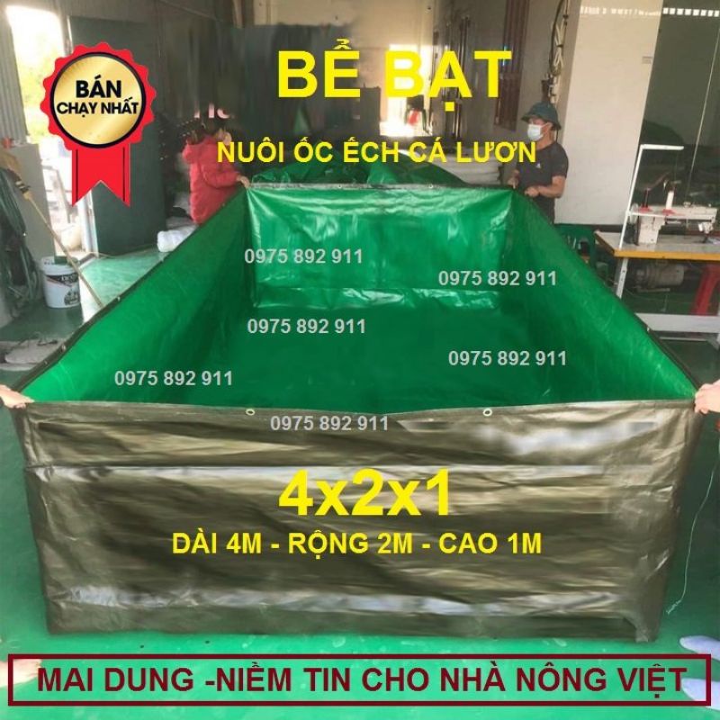 Hồ bể bạt nuôi , ếch , cá - 8m² (4x2x1)