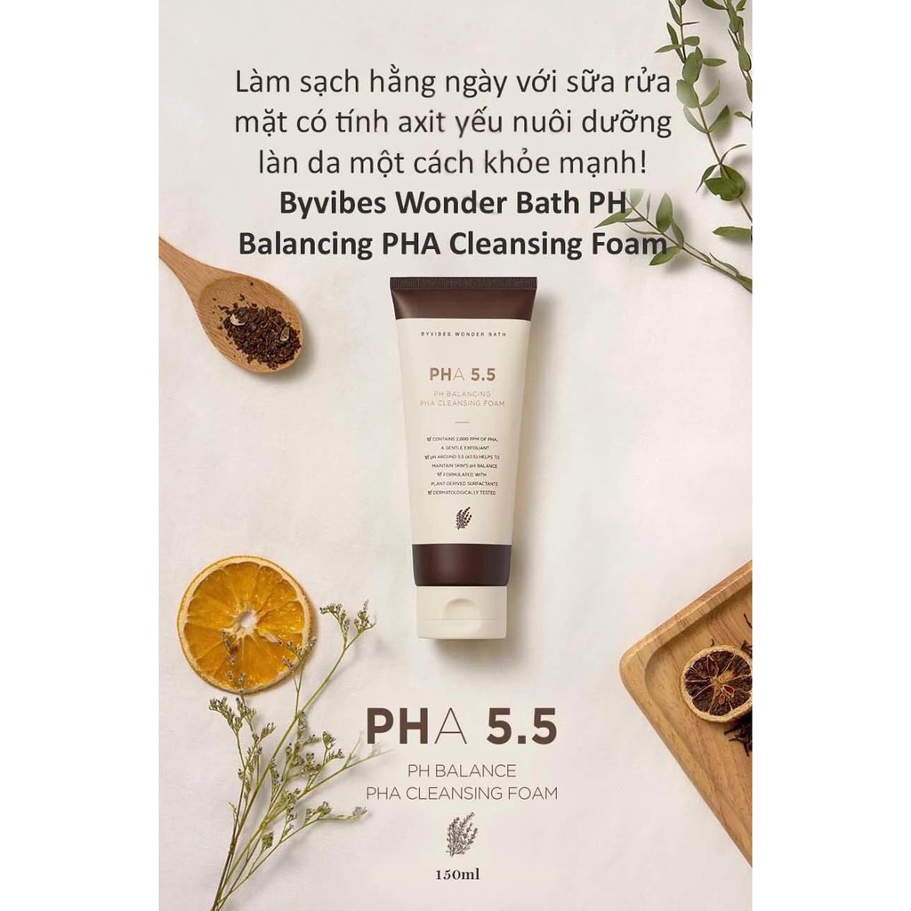 Sữa rửa mặt PHA 5.5 pH Blancing PHA Cleansing Foam 150ml cân bằng da, tạo bọt dịu nhẹ - HanZy Store