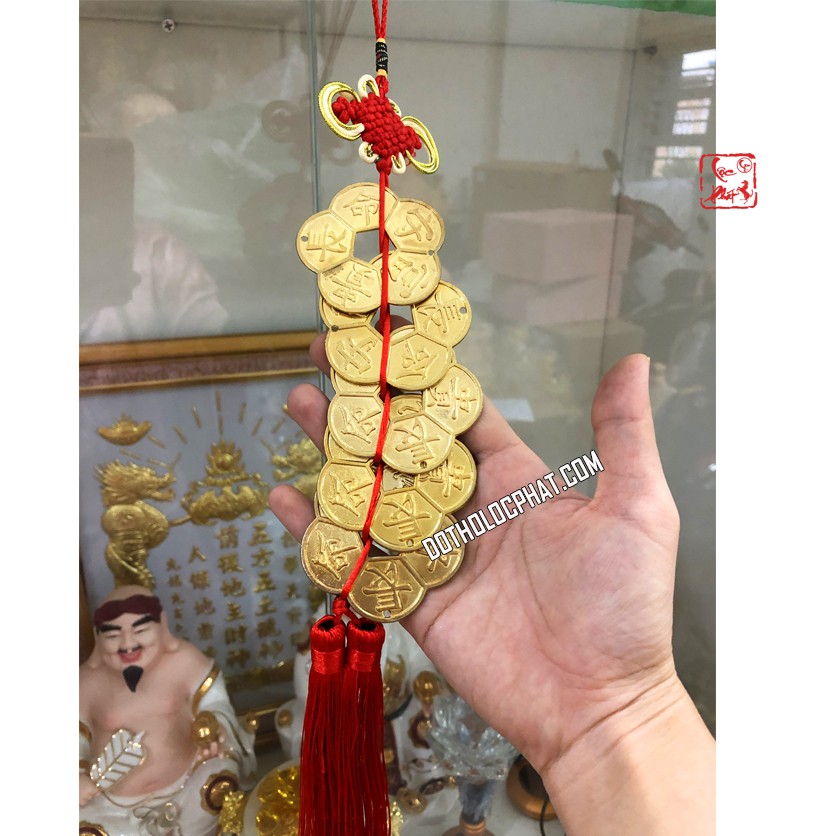 Dây 5 Đồng Ngũ Phúc Hoa Mai Mạ Vàng Đường Kính 6cm