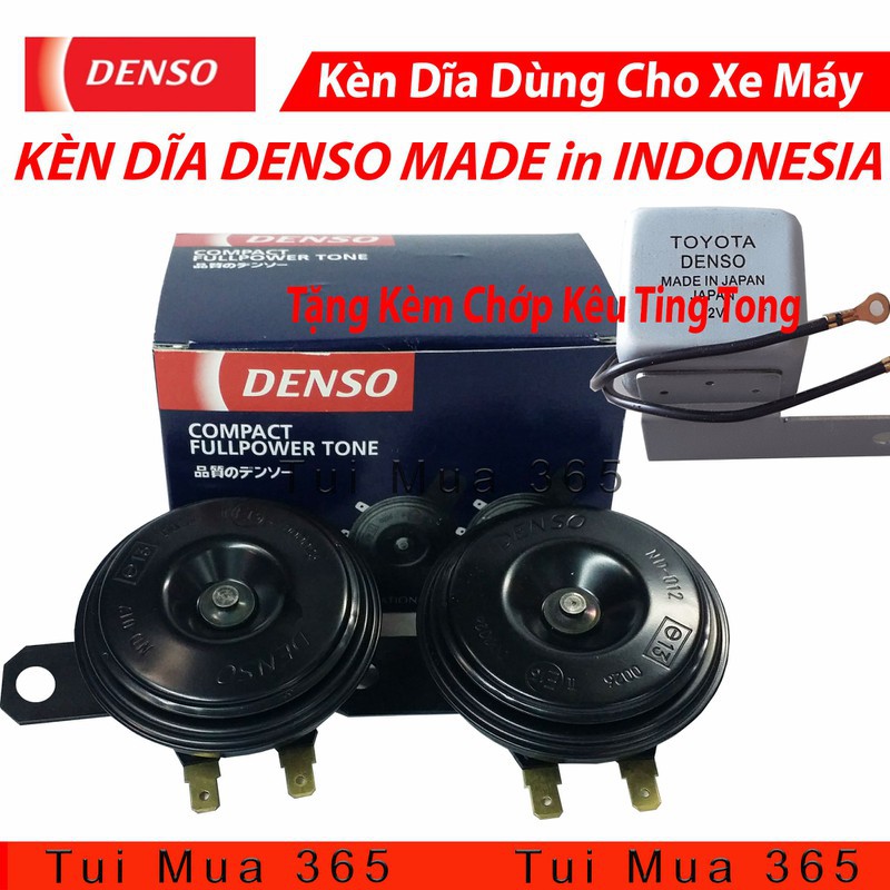 Cặp Kèn Dĩa Denso Dùng Cho Xe Máy Made In Indonesia Tặng Kèm Chớp Kêu Denso