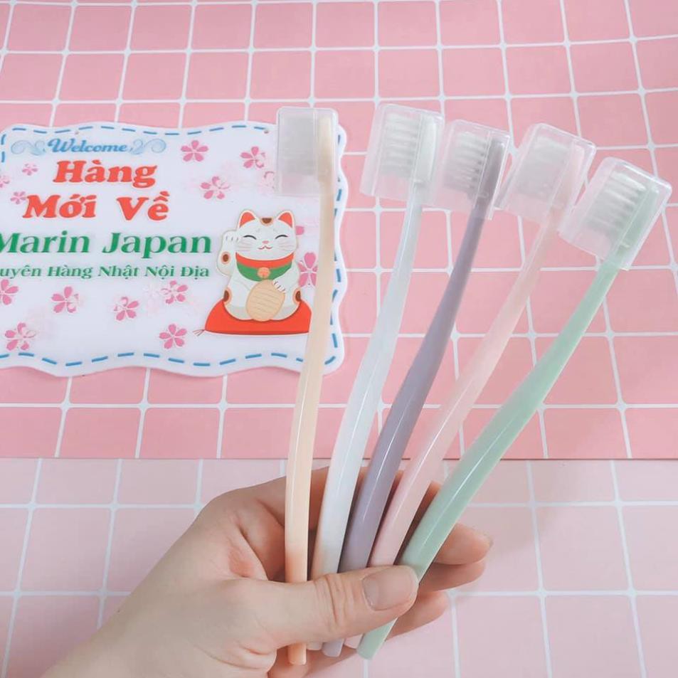 (Sét 5 chiếc) Bàn chải đánh răng Nhật Bản có kèm đầu bảo vệ bàn chải