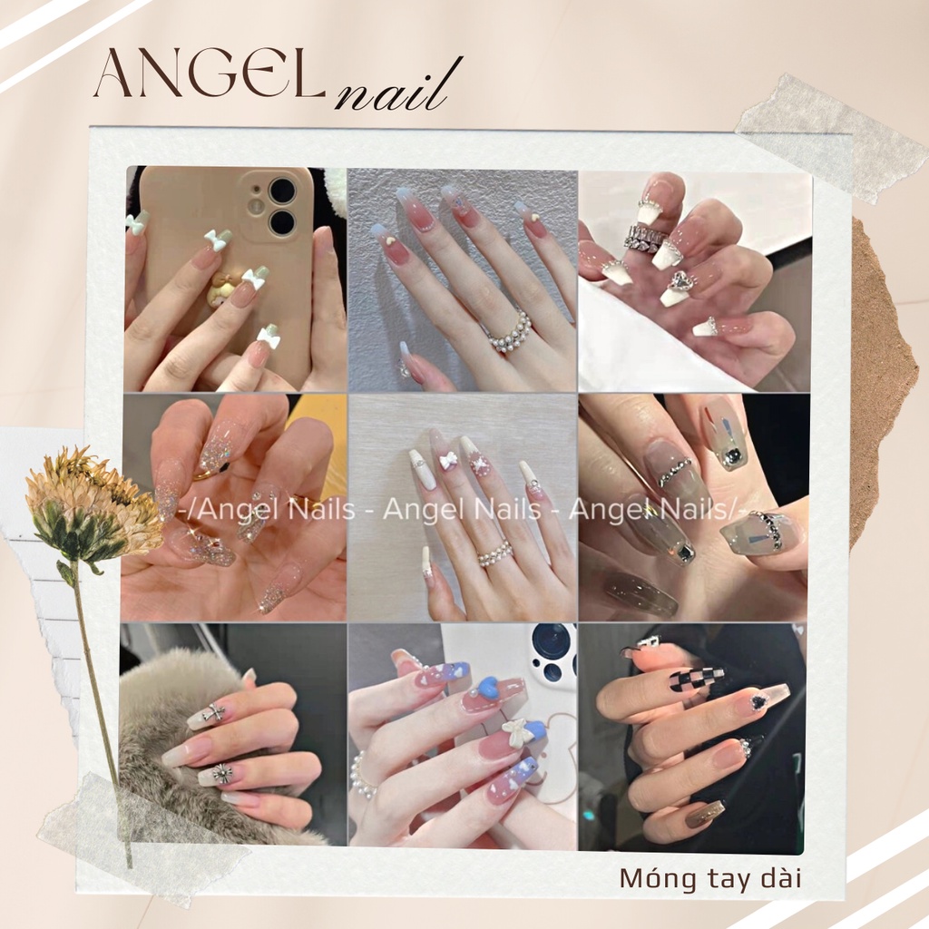Bộ 24 móng giả đính charm siêu cưng