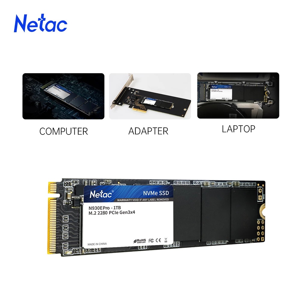 Ổ cứng SSD M.2 NVMe Netac N930E Pro NV2000 NV3000 | 256GB 512GB | Bảo Hành 36 Tháng
