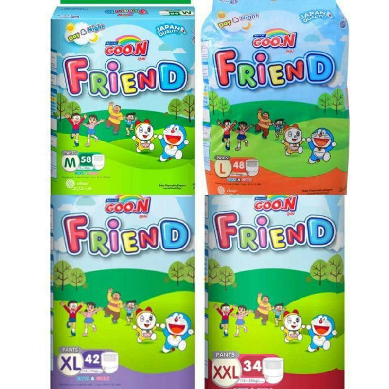 Bỉm Goon Friend size M58 tặng thêm miếng