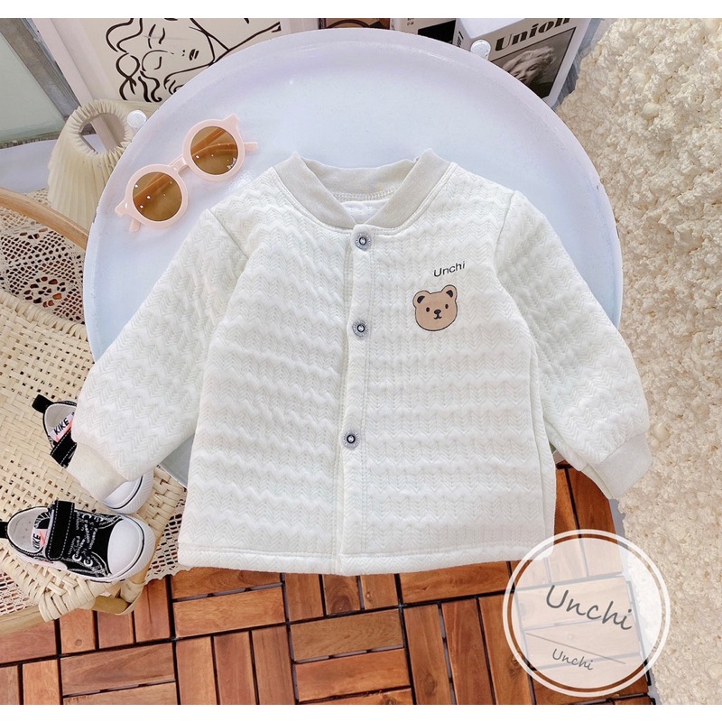 Giảm 20K ĐƠN Áo Uchi khoác nỉ trần bông Uchi cao cấp cho bé trai bé gái 5-15kg