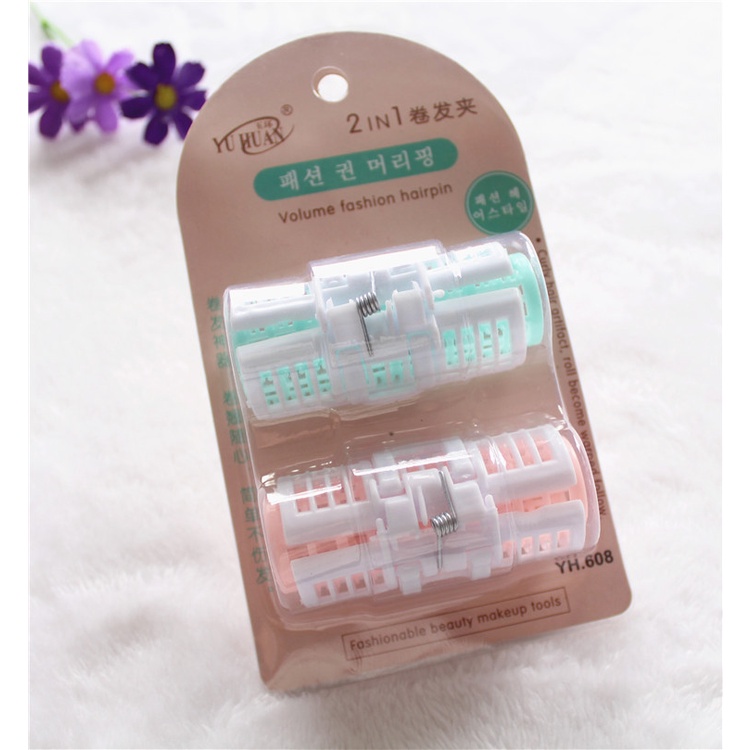 Set 2 lô uốn tóc lõi nhựa có kẹp cố định uốn tóc tự dính không dùng nhiệt