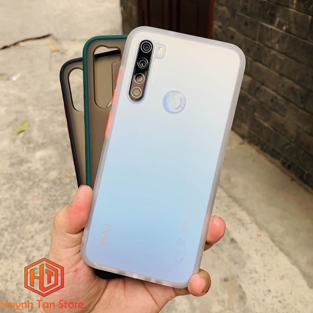Ốp lưng Xiaomi Redmi Note 8 trong nhám viền màu chống bám vân tay