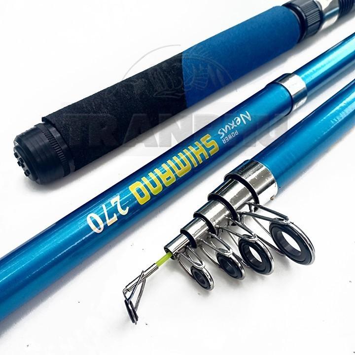 BỘ CẦN CÂU MÁY CẦN RÚT 2M1 CARBON SHIMANO MÁY YF200 + TẶNG KÈM 6 PHỤ KIỆN (*Kim Thủy)