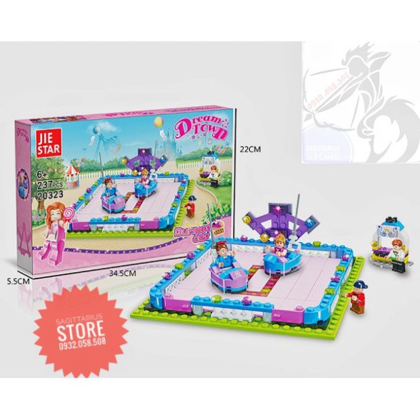 Lego Jie Star 20323 Lắp Ráp Khu Vui Chơi Xe Điện Đụng ( 237 Mảnh ) [Hot]