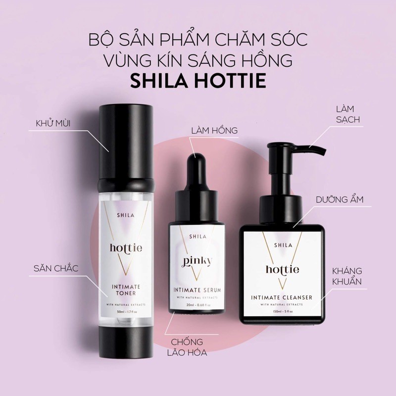 Bộ sản phẩm chăm sóc vùng kín sáng Hồng Shila Hottie Pykin,glowy