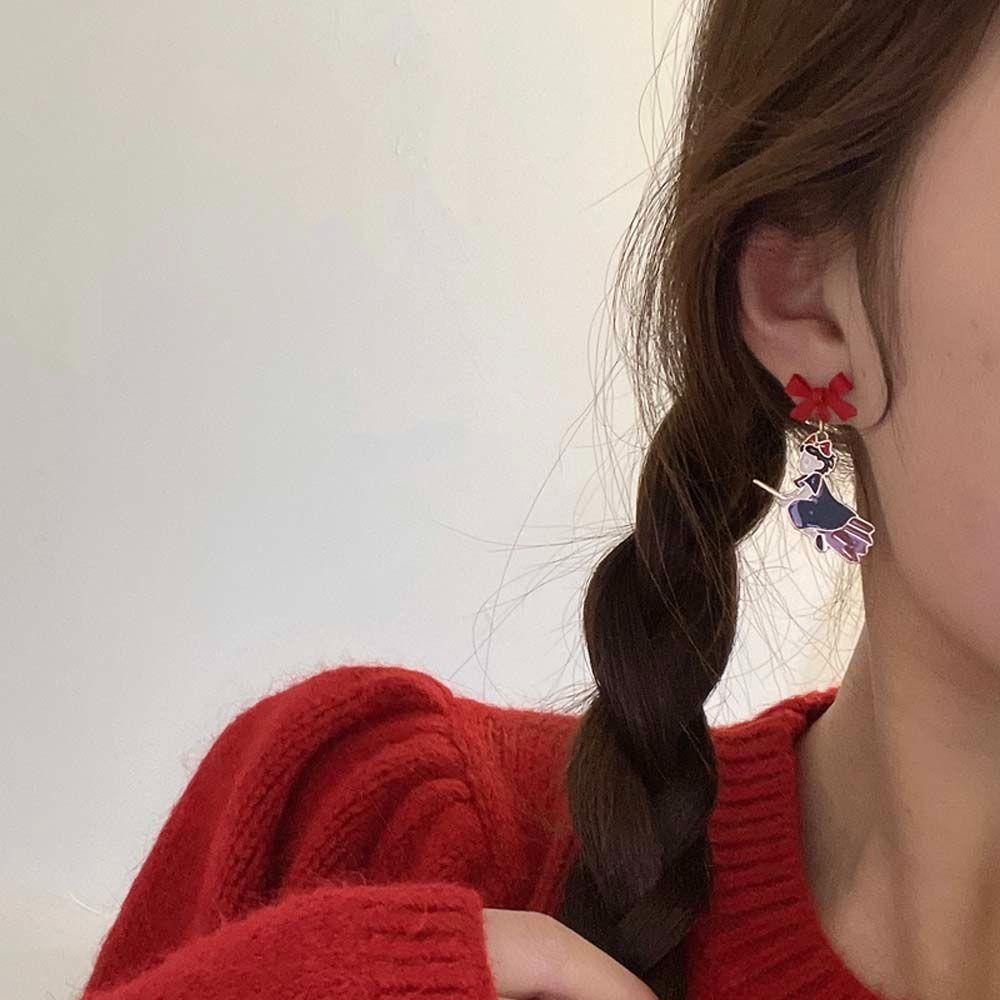 USNOW Khuyên Tai Dạng Kẹp Họa Tiết Hình Học Đơn Giản Sáng Tạo Phong Cách Hàn Quốc