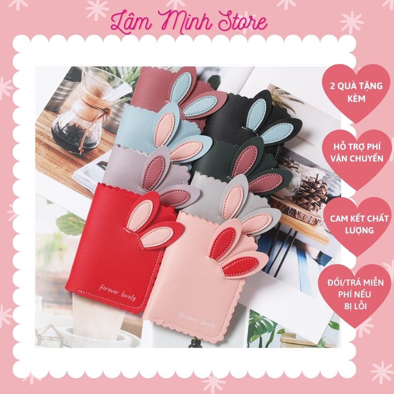 Ví ngắn tai thỏ ❤️FREESHIP❤️Thẻ Id Bằng Nhựa Kích Thước TXCC 183