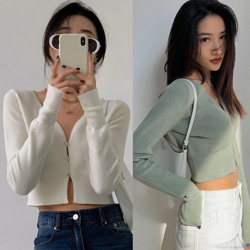 Áo Cardigan Dệt Kim Tay Dài Dáng Ôm | BigBuy360 - bigbuy360.vn