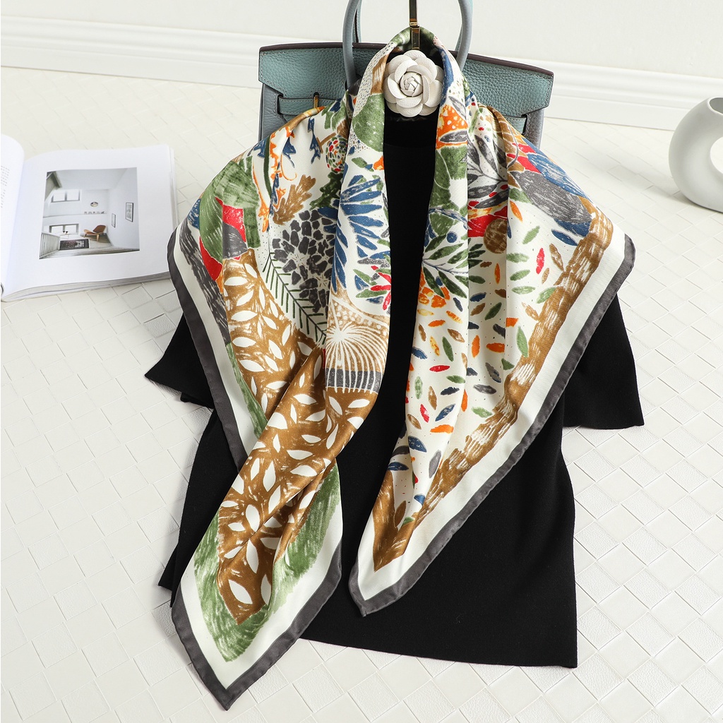 Khăn Choàng Vuông 90cm Thời Trang Thoáng Khí Wudung WJ1007-24-02