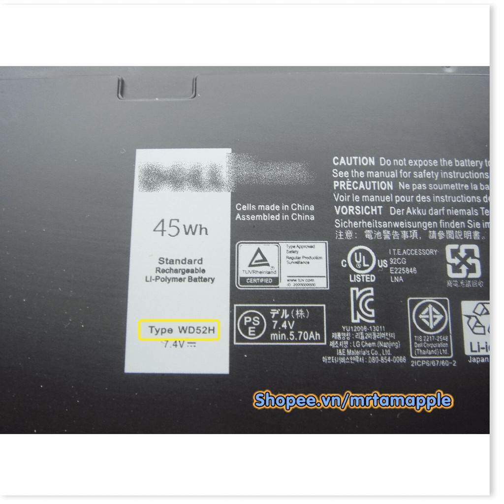 [Loại Tốt] Pin Laptop DELL E7240 (ZIN) - 4 CELL - Latitude 12 7000 E7240, GVD76 HJ8KP NCVF0 WD52H