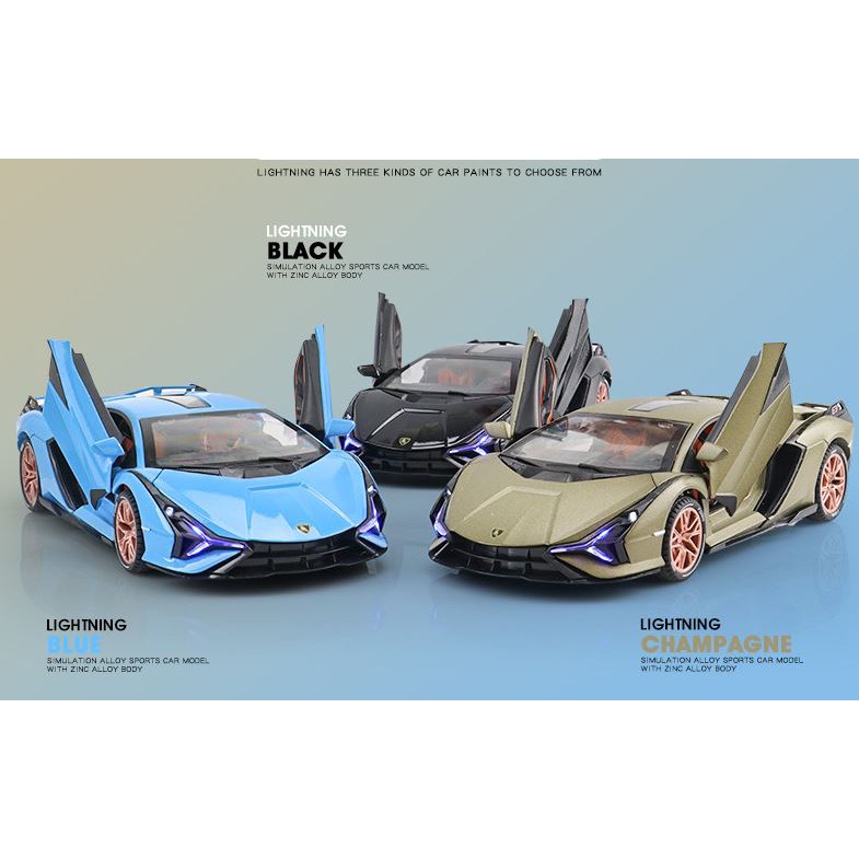 Tỷ lệ 1:24 Xe mô hình kim loại Lambo Lighting Sian FKP 37
