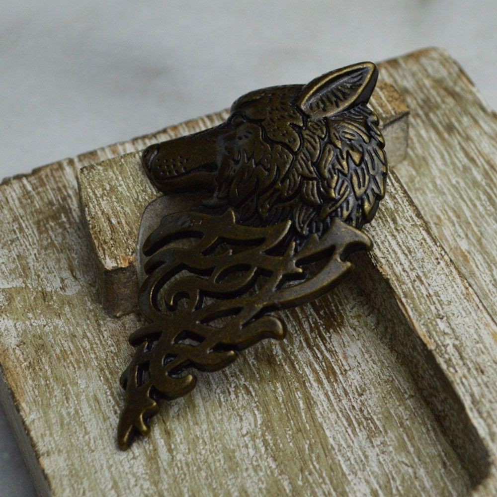 Ghim cài áo hình đầu sói bằng hợp kim thời trang độc đáo dành cho nam