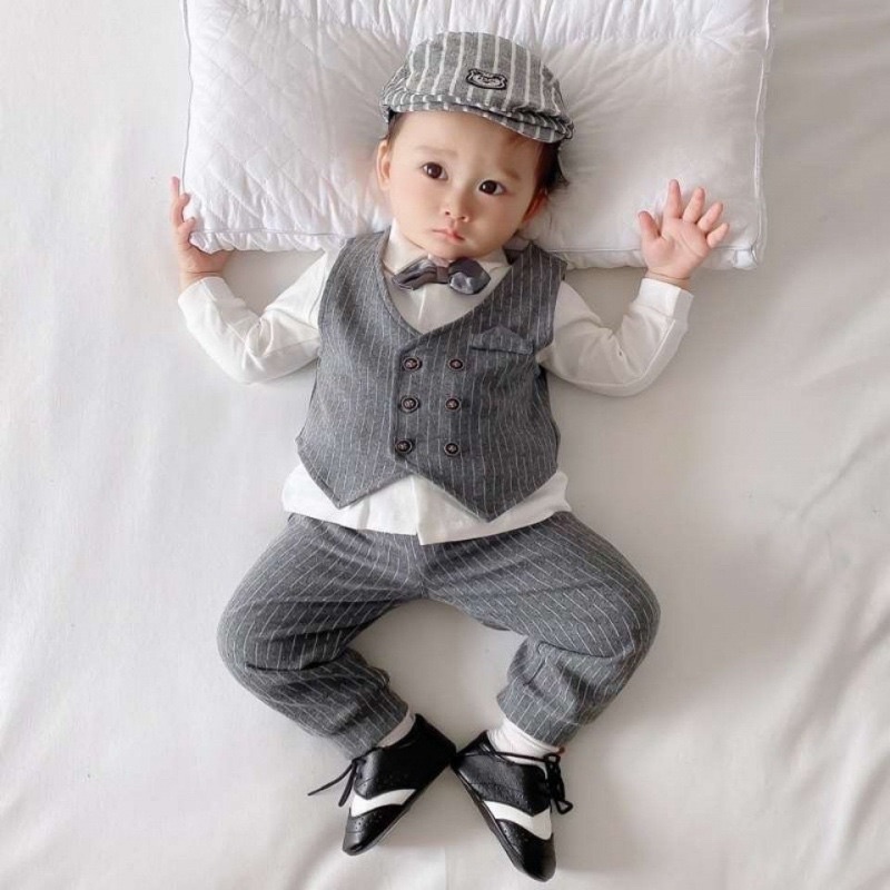 Bộ quần áo Hàn Quốc cho bé trai bộ công tử bé trai 8-18kg Củ khoai tây shop chất cotton mềm mịn sành điệu