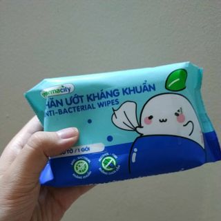 KHĂN ƯỚT PHARMACITY ANTI- BACTERIAL XANH 30 TỜ/GÓI