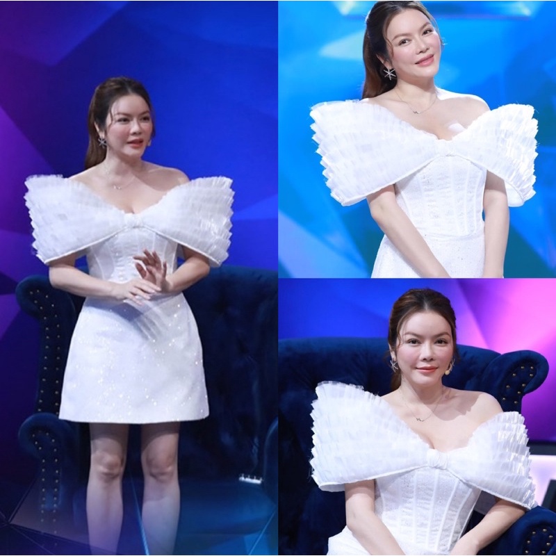 MS1296Y ĐẦM NHŨ ÁNH KIM BẸT VAI NHÚNG TẦNG full size S/M/L/XL( ảnh và video chủ shop tự quay 10000%)