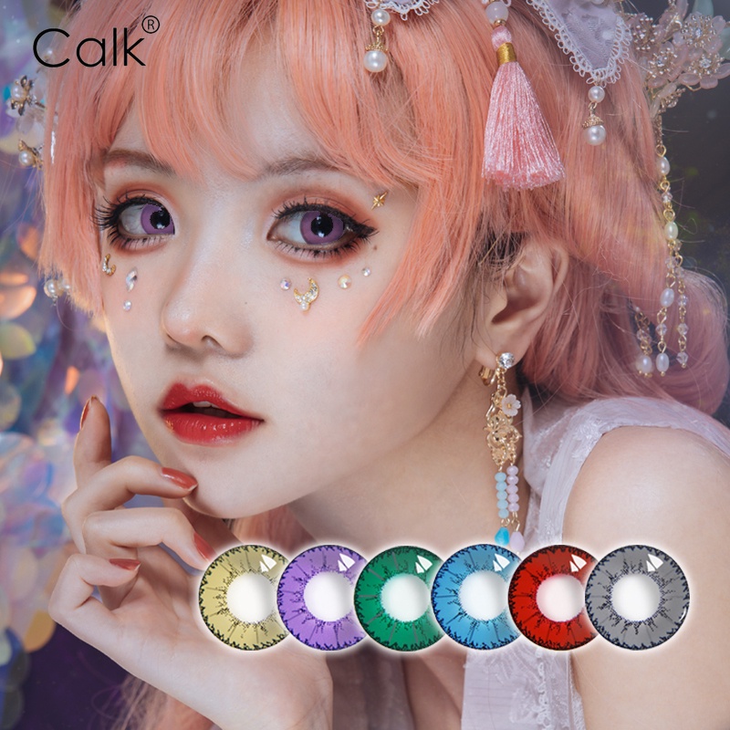 Kính áp tròng CALK nhiều màu sắc tùy chọn dùng hóa trang nhân vật hoạt hình tiện dụng