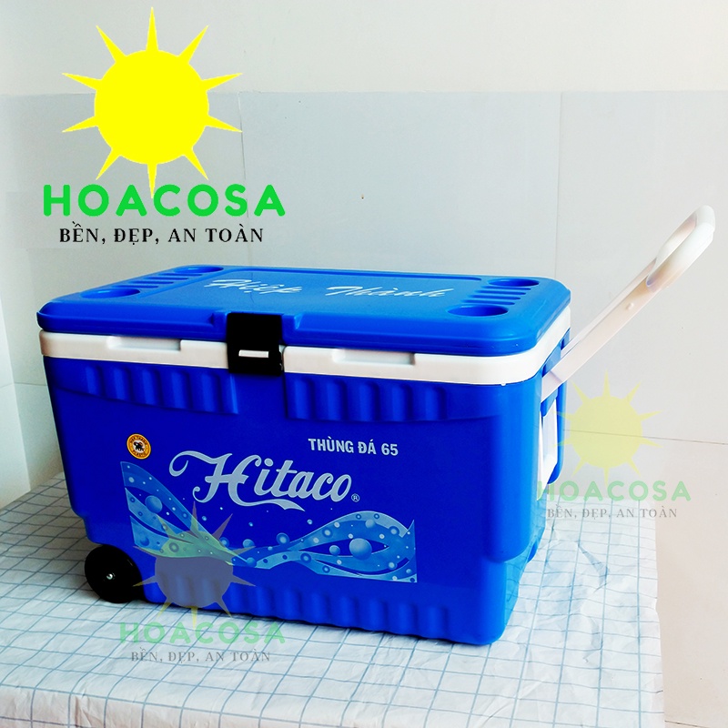Thùng Đá Nhựa 65 Lít  Hitaco  - Có Bánh xe, Vòi Xả Tiện Lợi- Đồ Gia Dụng Hoacosa.