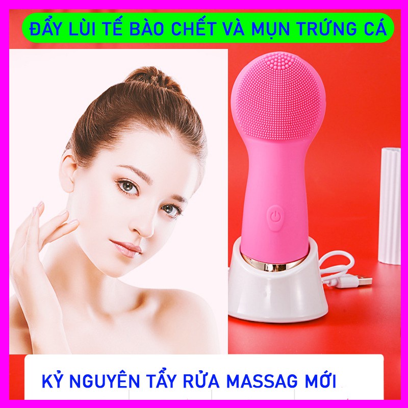 :   Máy rửa mặt – massage- mặt bằng sóng âm silicon- thông minh