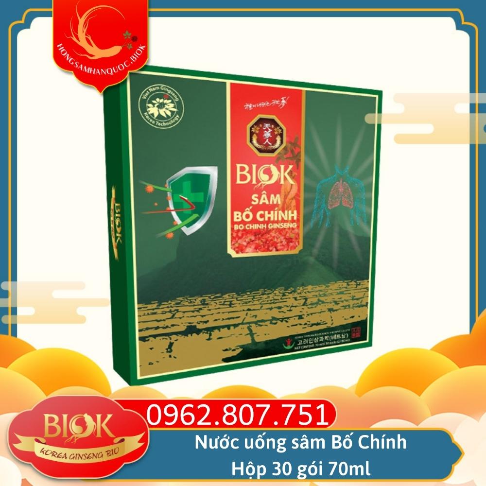 Nước uống sâm Bố Chính tăng cường sức khỏe BIOK 30 gói 70ml, Tinh chất sâm bồi bổ khí huyết, Hộp quà biếu người lớn tuổi