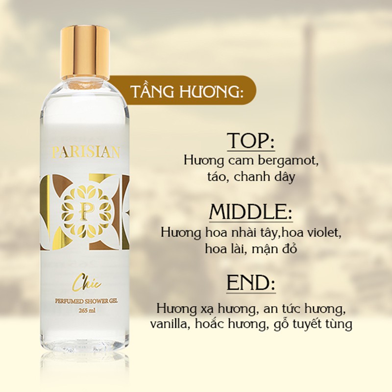 Sữa Tắm Nước Hoa Nữ Parisian Perfumed Shower Gel Chic For Her 265ml