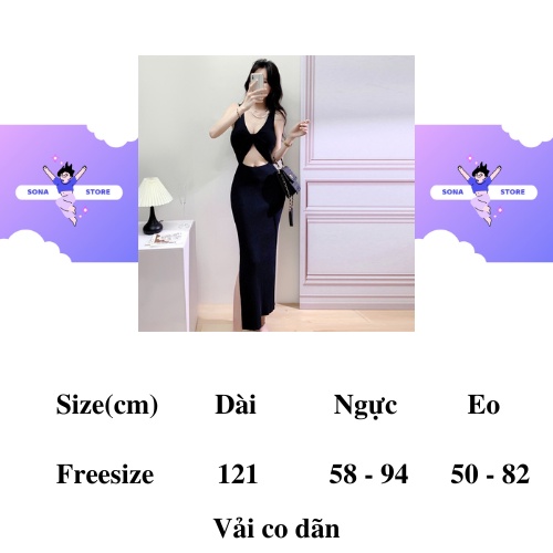 Váy body len dáng dài xẻ tà đầm ôm nữ sexy mặc 2 kiểu gợi cảm sang chảnh tiểu thư bánh bèo cute hàng quảng châu cao cấp