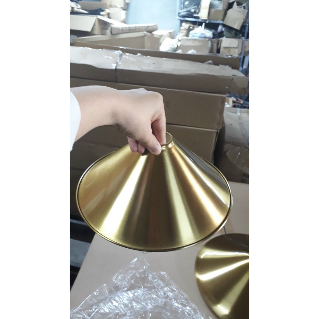 Đèn thả chao sắt mạ đồng