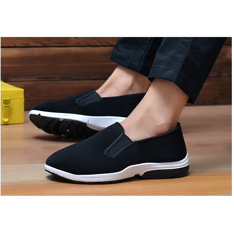 Giày lười thể thao nam Black