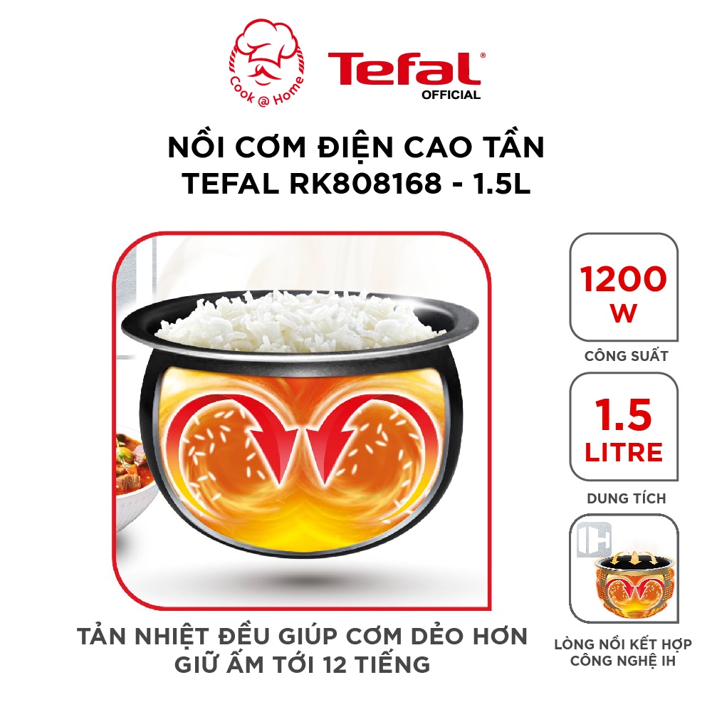 Nồi cơm điện tử cao tần Tefal RK808168 1.5L 1200W