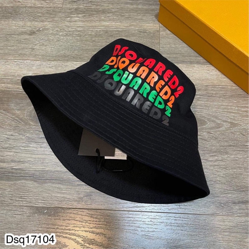 Nón tai bèo canvas chữ in DSQ2 màu sắc _Mũ nam thời trang