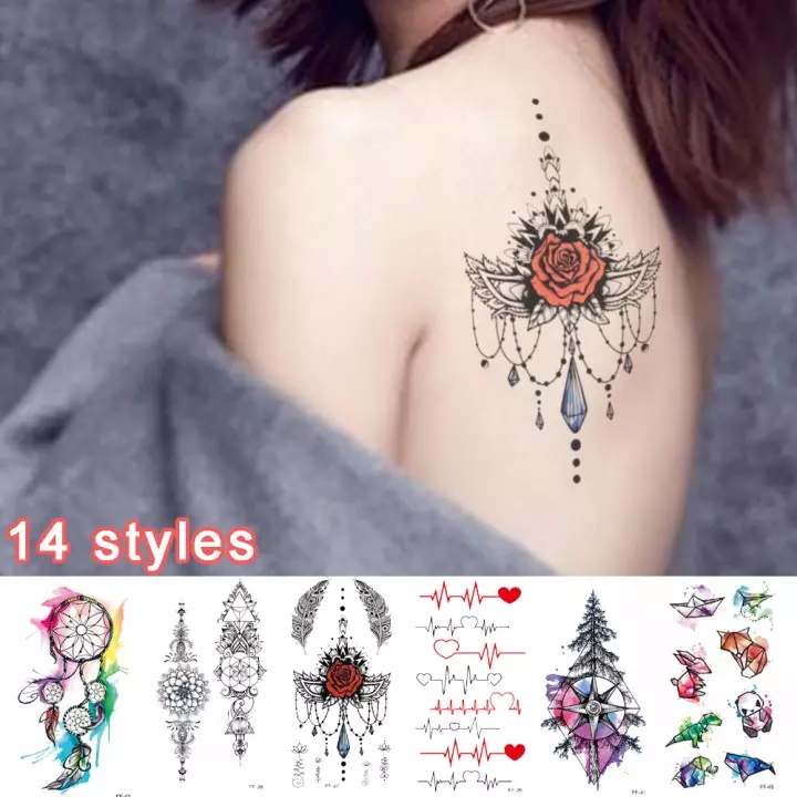 Miếng nhãn dán hình xăm tạm thời hình hoa mandala chống nước quyến rũ