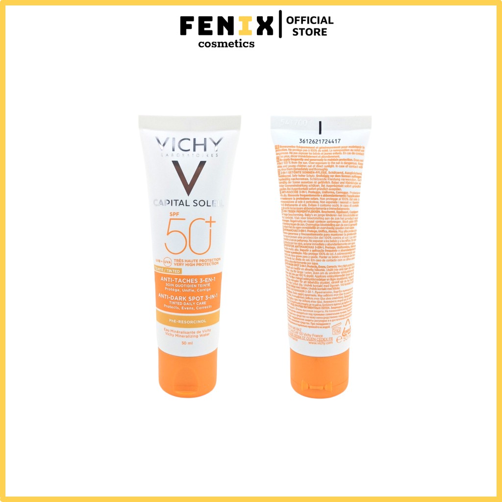Kem Chống Nắng Vichy CAPITAL SOLEIL ANTI-DARK SPOT 3IN1 SPF50+ 50ml - ( Ngăn sạm da, giảm thâm nám hằng ngày )