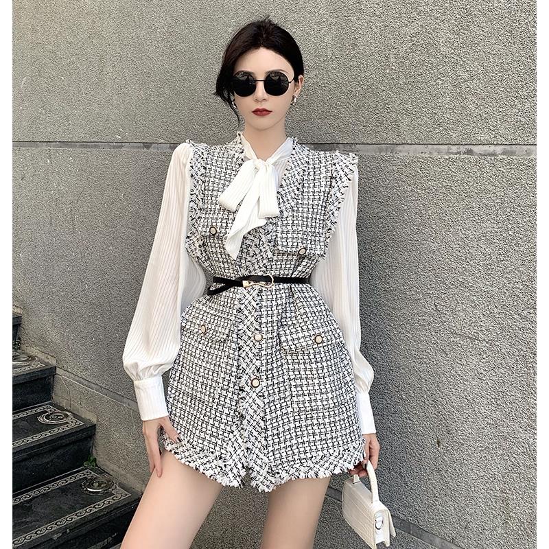 Áo khoác ghi lê dáng dài phong cách retro thời trang cho nữ