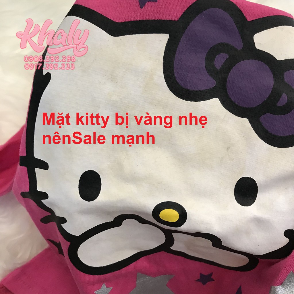 Sale Áo tay dài trẻ em bị lỗi ngay mặt hình mèo Hello Kitty màu hồng đậm size XS cho bé gái 4,5 tuổi (Mỹ US-UK) - SATTDK