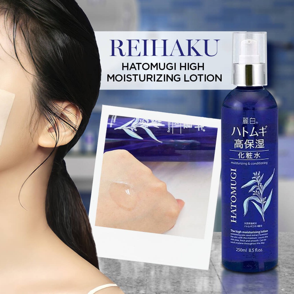 Xịt Khoáng Nước Dưỡng Ẩm Sâu Và Làm Sáng Da Hatomugi Dạng Xịt Reihaku Hatomugi High Moisturizing Lotion 250ml