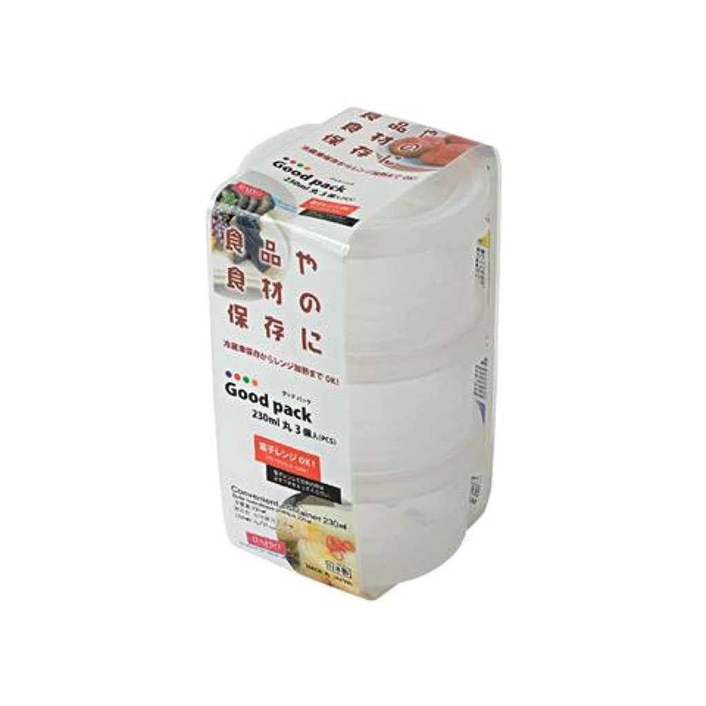 Daiso Hộp Nhựa Tiện Dụng 230Ml (3 Cái) Conveinient Container 230Ml