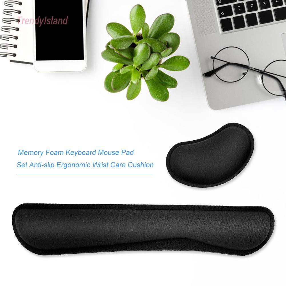 Office Hand Care Cushion Keyboard Mouse Wrist Rest Pad Ergonomic Memory Foam Set Computer Accessories