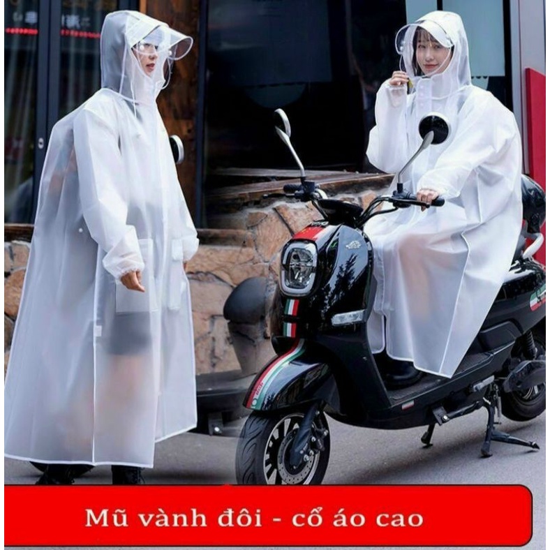 Áo mưa thời trang có mũ có kính trong suốt