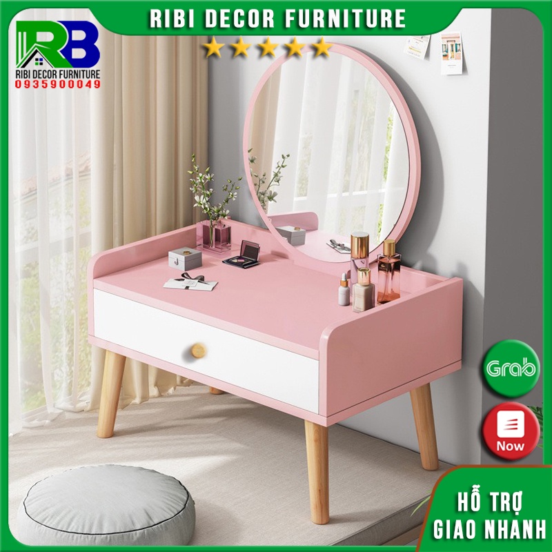 Bàn trang điểm ngổi bệt giá rẻ phong cách Bắc Âu BTĐ025