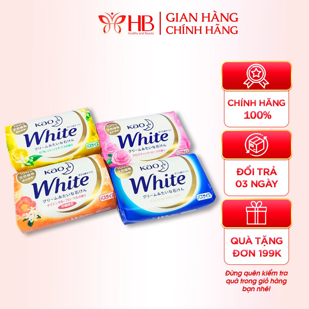 Xà Phòng Tắm Kao White 130g - Xà bông tắm số 1 Nhật Bản