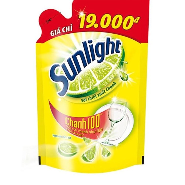 Túi Nước rửa chén Sunlight 750g -Hương Chanh /Lô Hội/Trà xanh Mastra