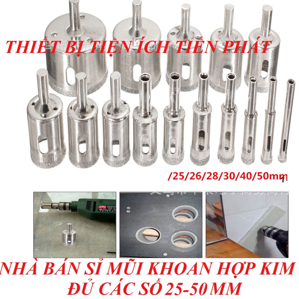Mũi Khoan Kính, Khoan Đá, Khoét Lỗ, Đủ Các Kích Cở Từ Phi 35mm - 60mm Cao Cấp (Chính Hãng NUR)